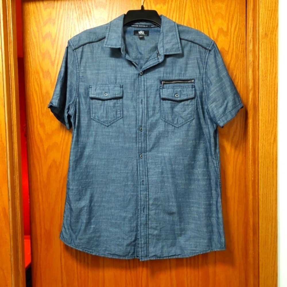 Men's Rock & Republic Casual Button Down Shirt Size Large